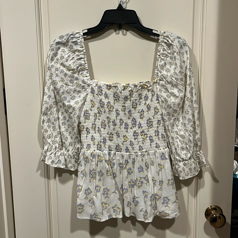 Adorable print babydoll top by French Connection.